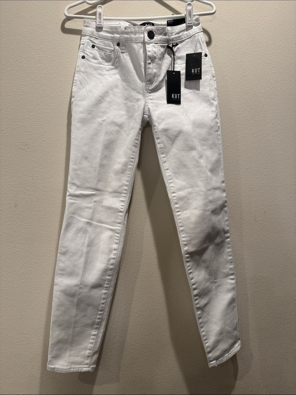 Kut from the Kloth White Skinny High-Rise Jeans